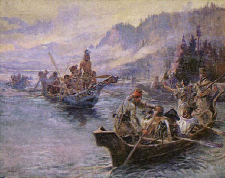 Charles M Russell Lewis and Clark on the Lower Columbia Germany oil painting art